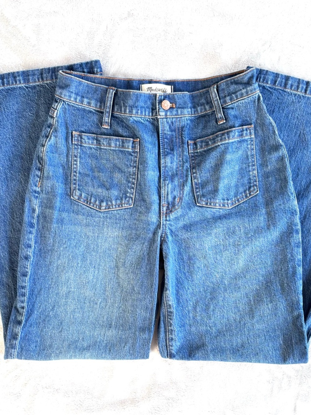 Madewell The Perfect Vintage Wide-Leg Jean, Blue, Size 28